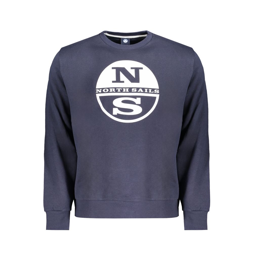 North Sails Blue Cotton Men Sweatshirt - ClickThatClicks 