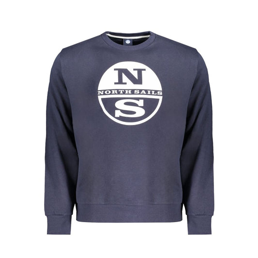 North Sails Blue Cotton Men Sweatshirt - ClickThatClicks 