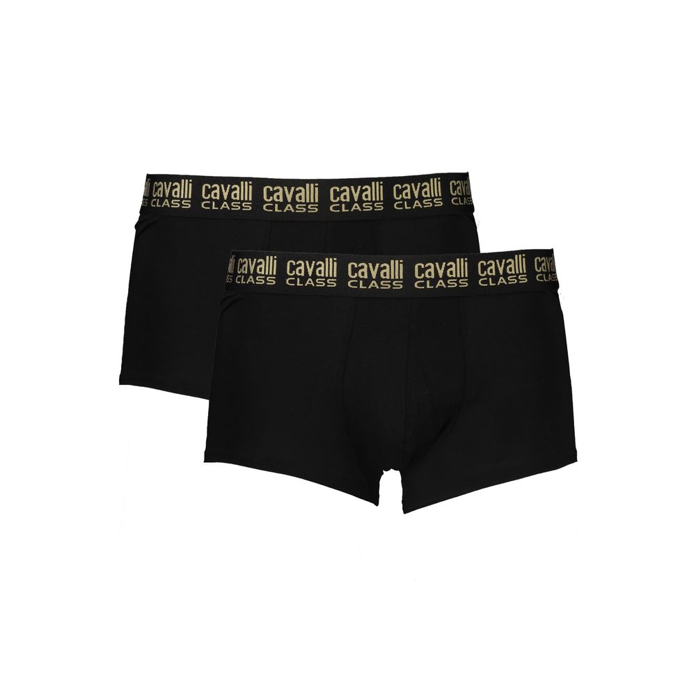 Cavalli Class Black Cotton Men's Boxer Underwear Pair - ClickThatClicks 