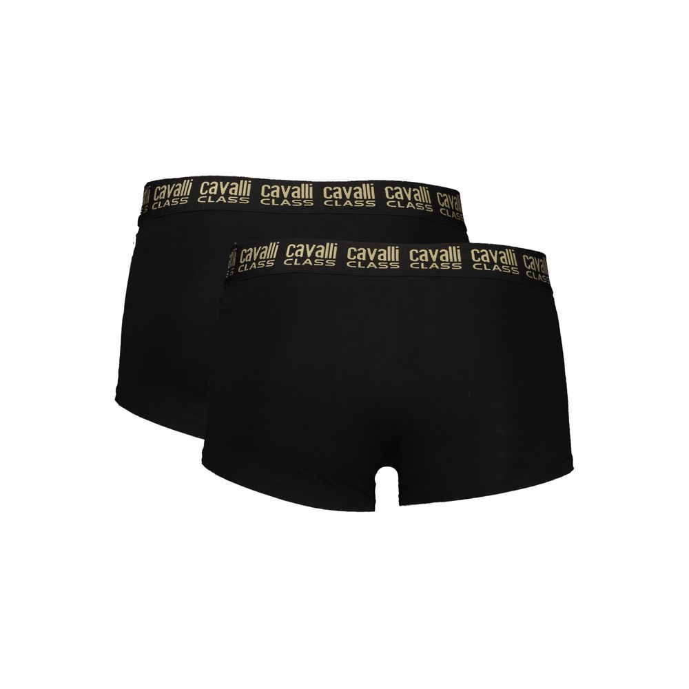 Cavalli Class Black Cotton Men's Boxer Underwear Pair - ClickThatClicks 