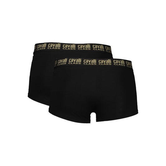 Cavalli Class Black Cotton Men's Boxer Underwear Pair - ClickThatClicks 