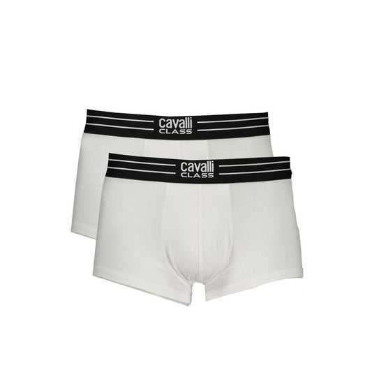 Cavalli Class White Cotton Men's Boxer Briefs - ClickThatClicks 