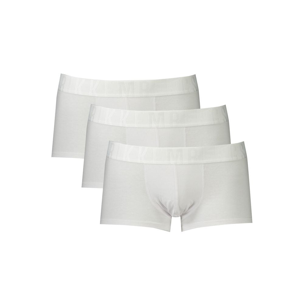 Bikkembergs White Polyester Men's Boxer Briefs Trio Pack - ClickThatClicks 