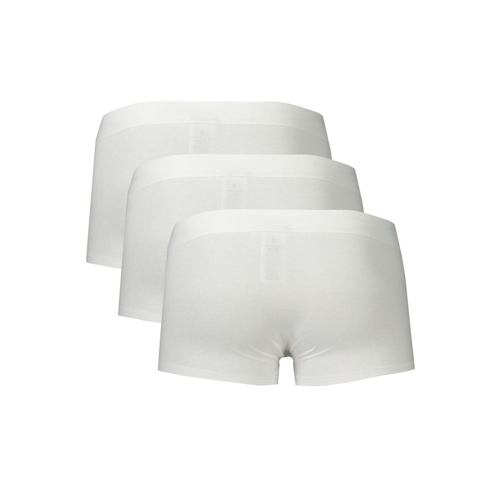 Bikkembergs White Polyester Men's Boxer Briefs Trio Pack - ClickThatClicks 