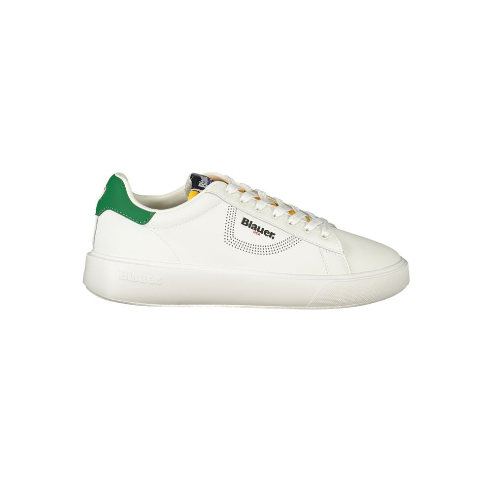 Blauer White Polyurethane Men Sneaker - ClickThatClicks 