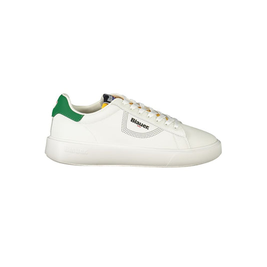 Blauer White Polyurethane Men Sneaker - ClickThatClicks 