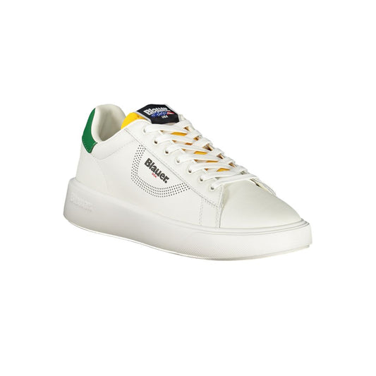 Blauer White Polyurethane Men Sneaker - ClickThatClicks 