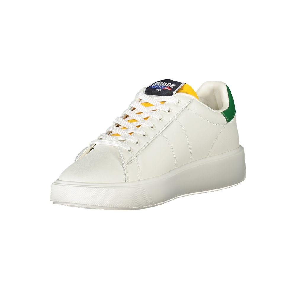 Blauer White Polyurethane Men Sneaker - ClickThatClicks 