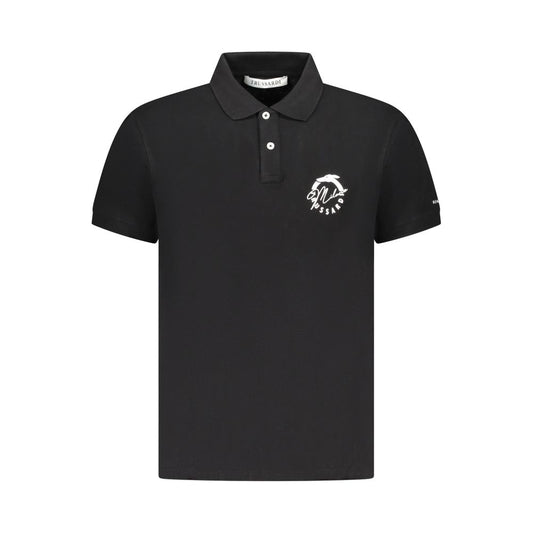 Trussardi Black Cotton Men Polo - ClickThatClicks 