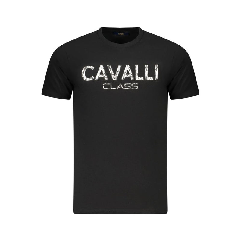 Cavalli Class Black Cotton Men T-Shirt