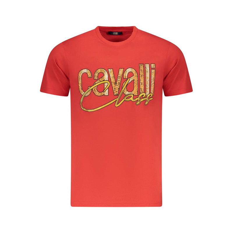 Cavalli Class Red Cotton Men T-Shirt