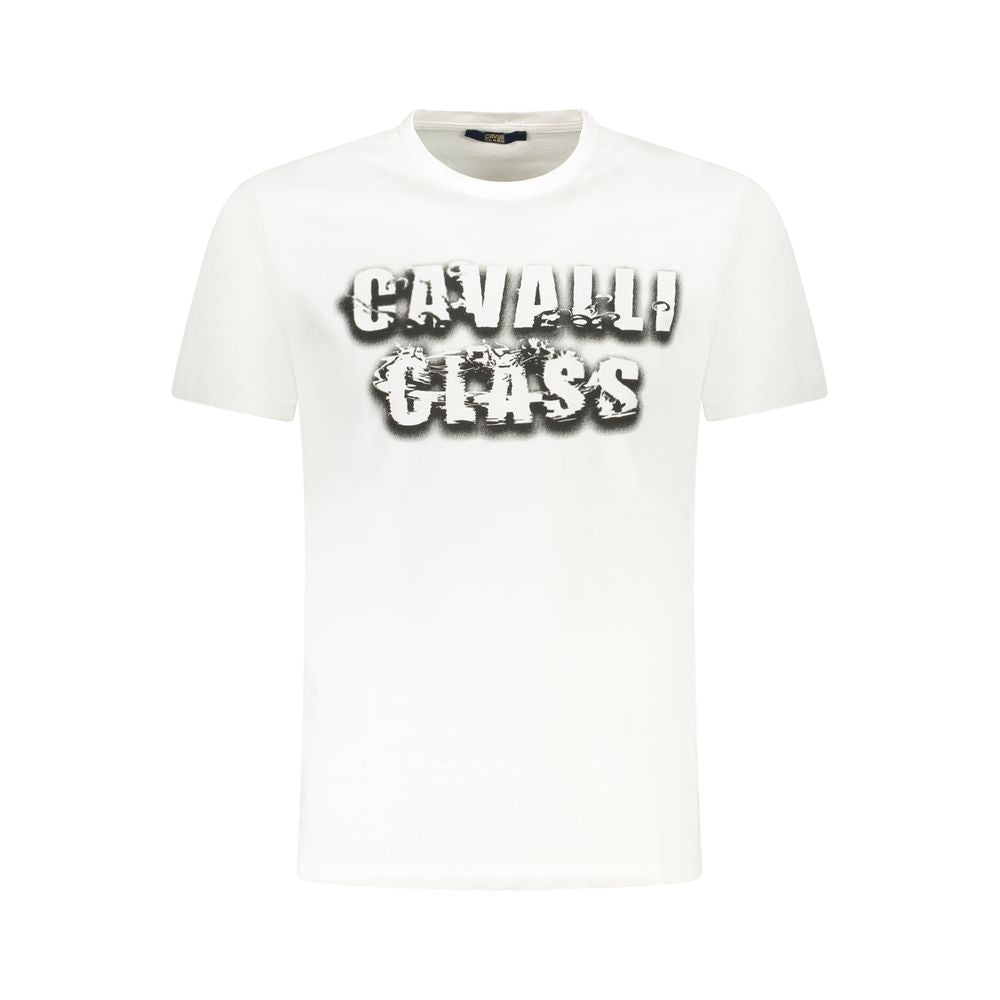 Cavalli Class Bianco Cotton Men T-Shirt - ClickThatClicks 