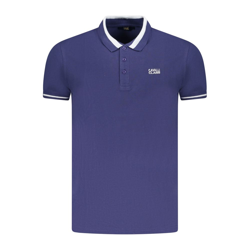 Cavalli Class Blu Cotton Men Polo - ClickThatClicks 