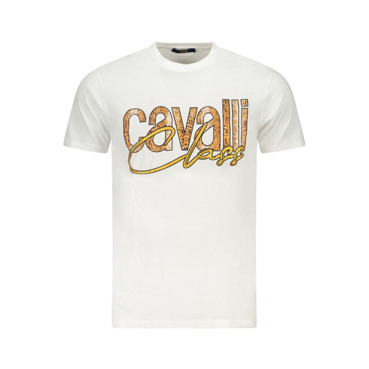 Cavalli Class White Cotton Men T-Shirt - ClickThatClicks 
