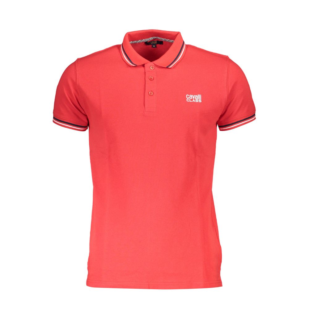 Cavalli Class Rosso Cotton Men Polo - ClickThatClicks 