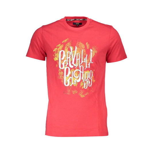 Cavalli Class Rosso Cotton Mens T-Shirt - ClickThatClicks 