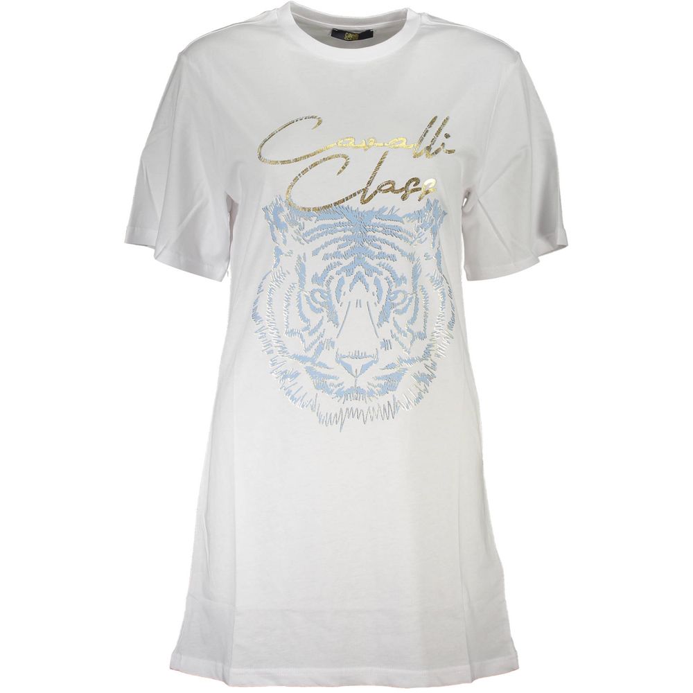 Cavalli Class Bianco Cotton Women T-Shirt - ClickThatClicks 