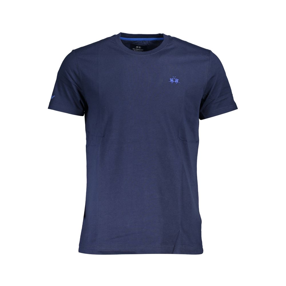 La Martina Blue Cotton Men T-Shirt - ClickThatClicks 