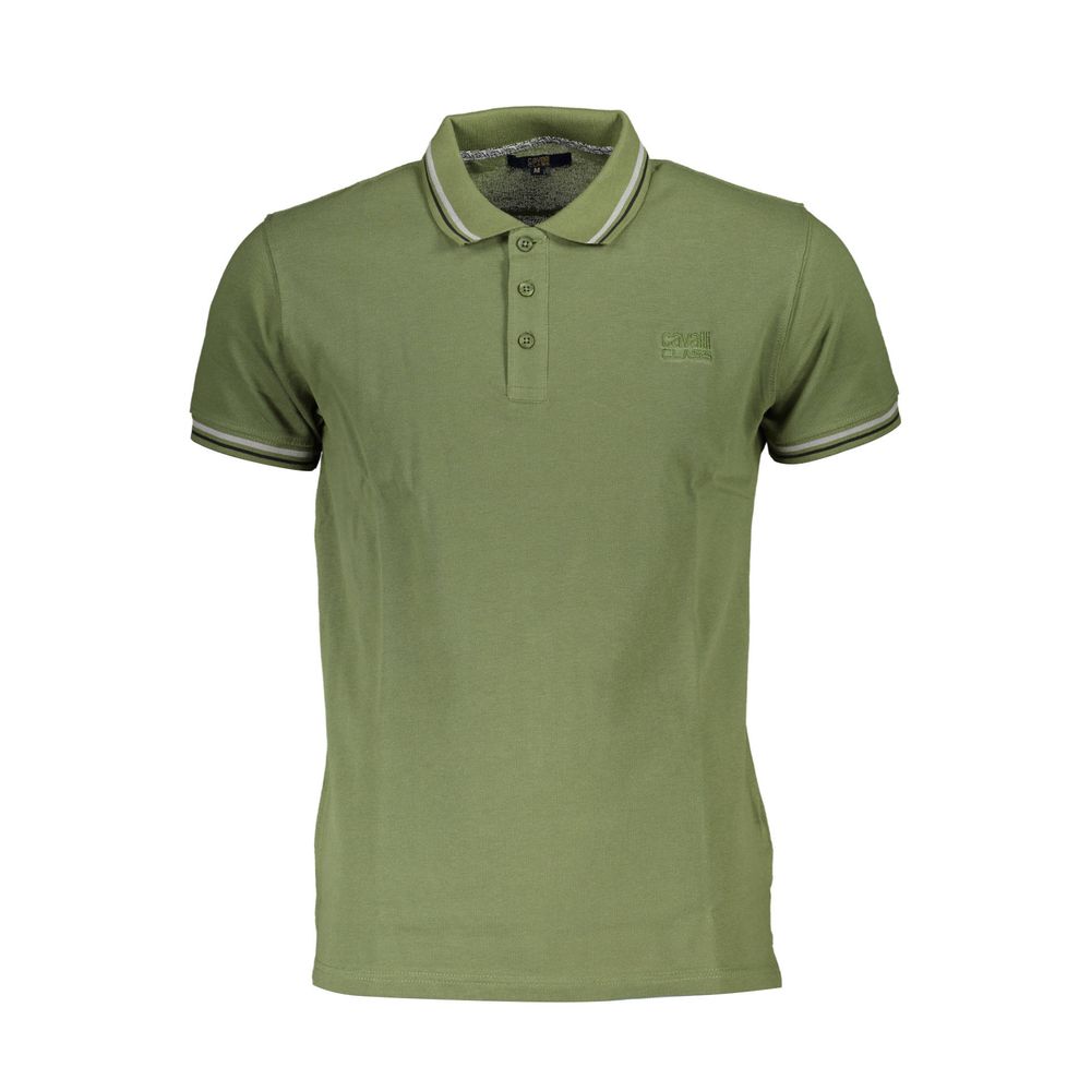 Cavalli Class Verde Cotton Men Polo - ClickThatClicks 