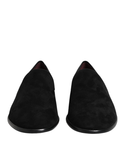 Dolce & Gabbana Black Suede Slip On Loafers Formal Shoes - ClickThatClicks 