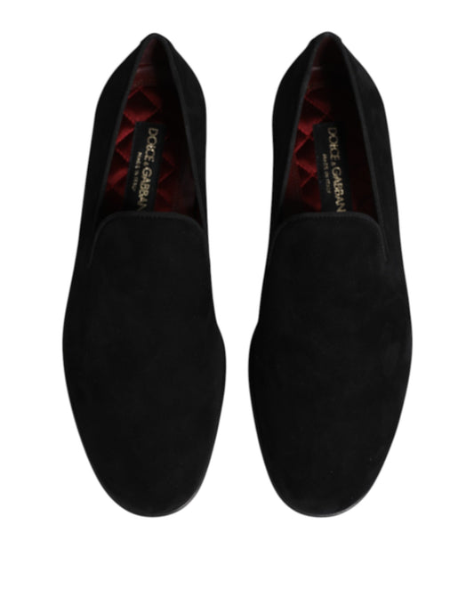 Dolce & Gabbana Black Suede Slip On Loafers Formal Shoes - ClickThatClicks 