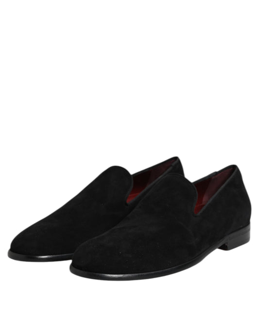 Dolce & Gabbana Black Suede Slip On Loafers Formal Shoes - ClickThatClicks 