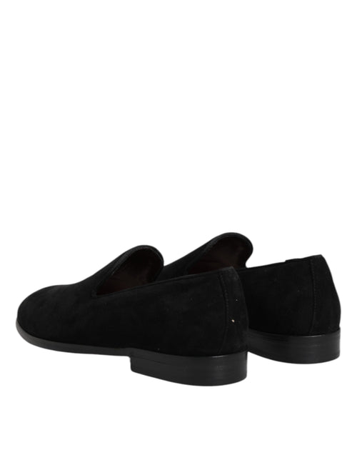 Dolce & Gabbana Black Suede Slip On Loafers Formal Shoes - ClickThatClicks 