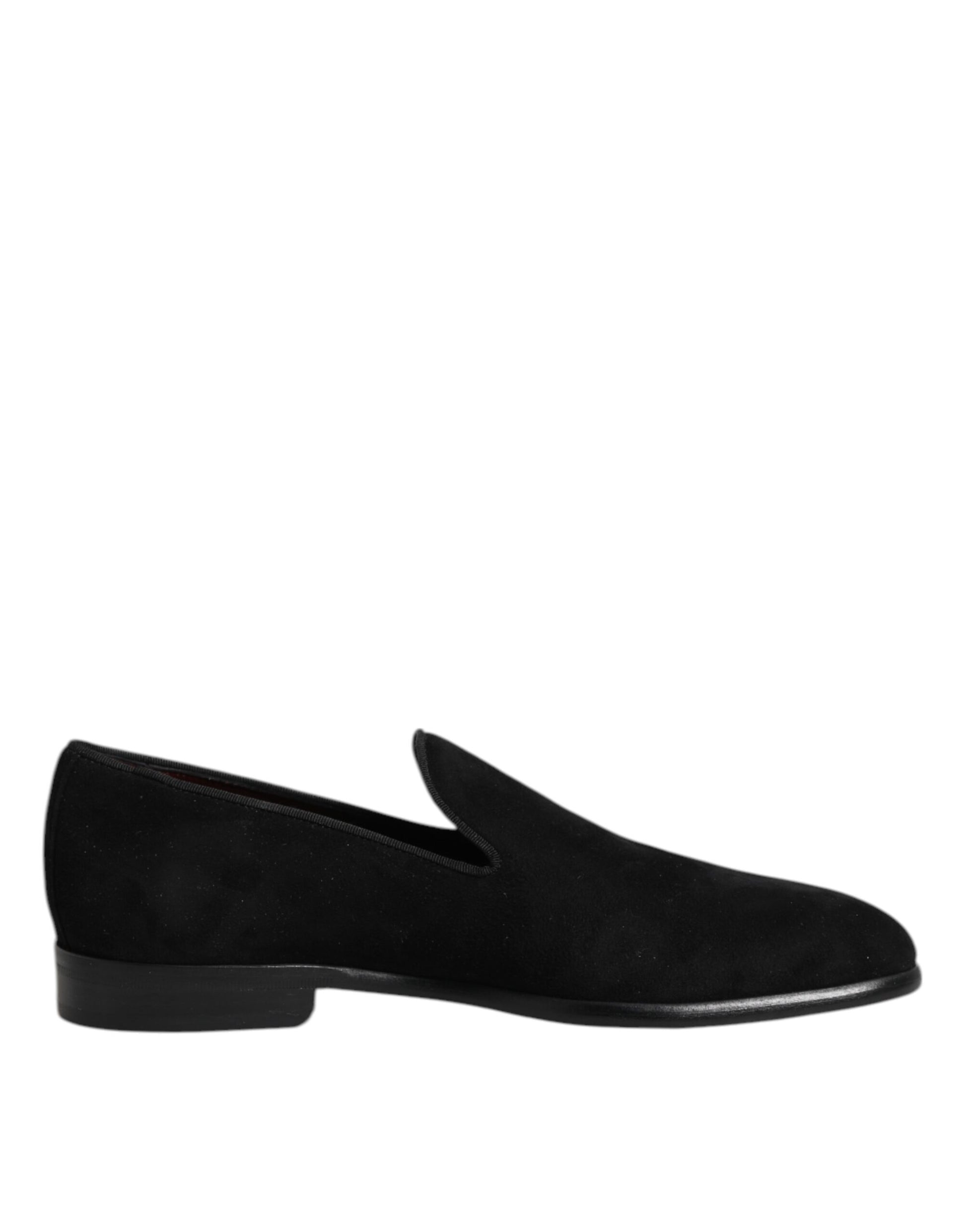 Dolce & Gabbana Black Suede Slip On Loafers Formal Shoes - ClickThatClicks 
