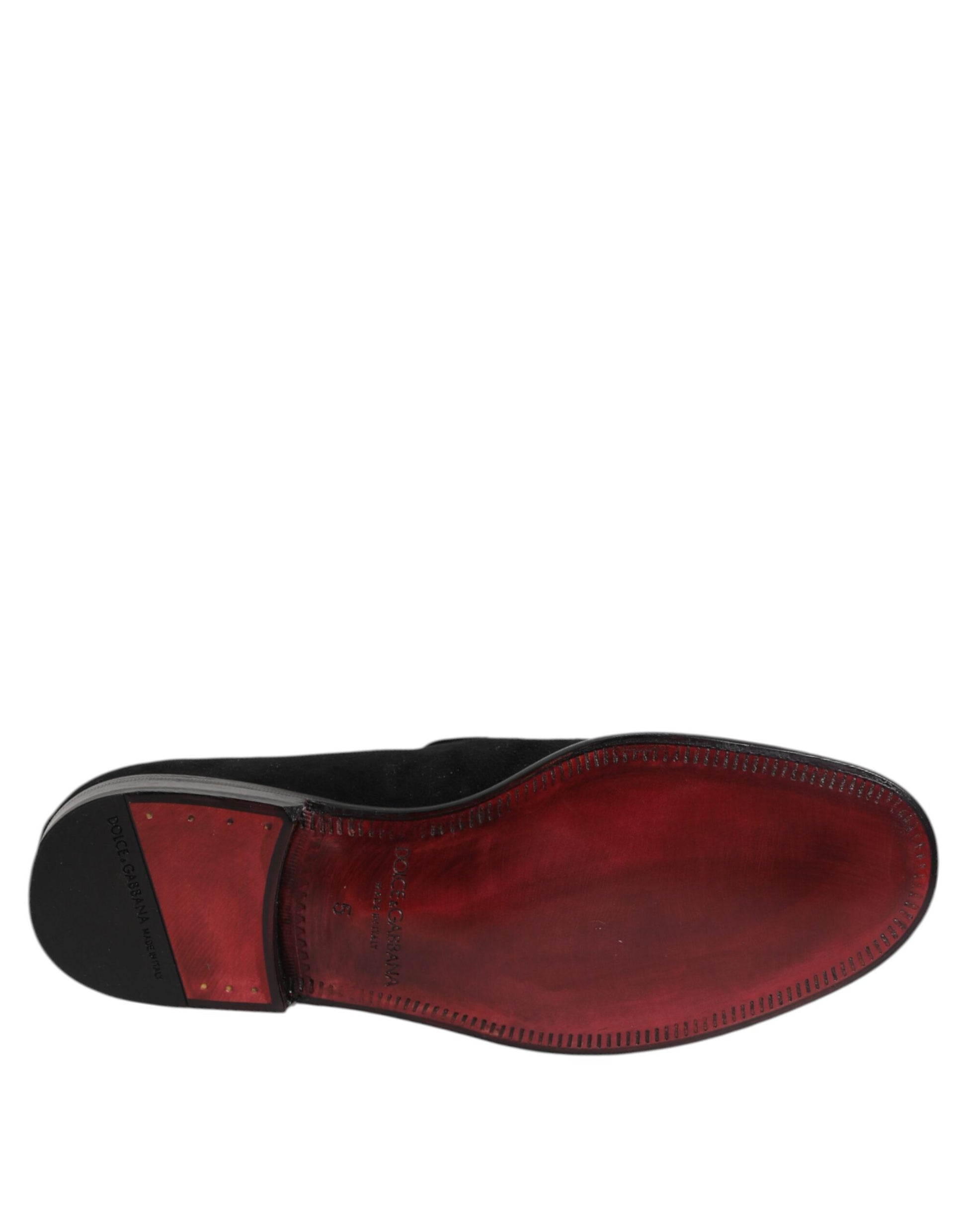 Dolce & Gabbana Black Suede Slip On Loafers Formal Shoes - ClickThatClicks 