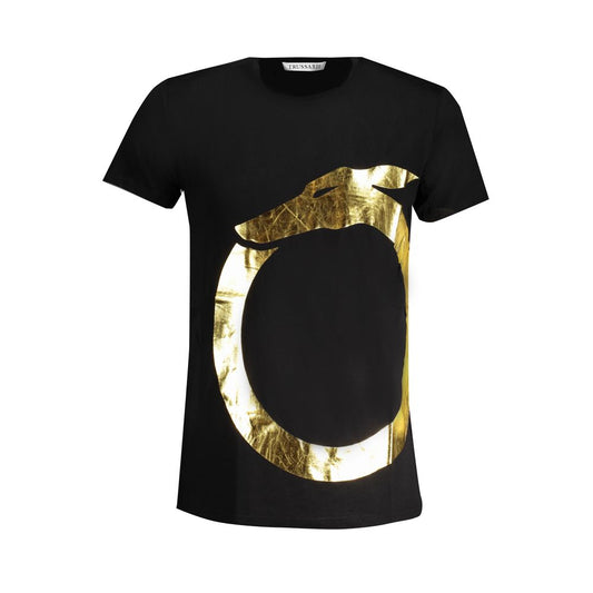 Trussardi Black Cotton Men's T-Shirt - ClickThatClicks 