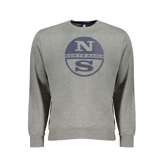 North Sails Grigio Cotton Men Sweatshirt - ClickThatClicks 