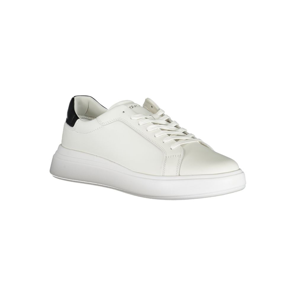 Calvin Klein Sleek White Sneakers with Contrast Accents - ClickThatClicks 