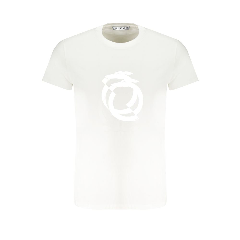 Trussardi White Cotton Men's T-Shirt - ClickThatClicks 