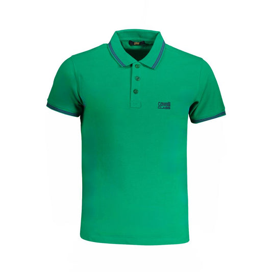 Cavalli Class Verde Cotton Men Polo - ClickThatClicks 
