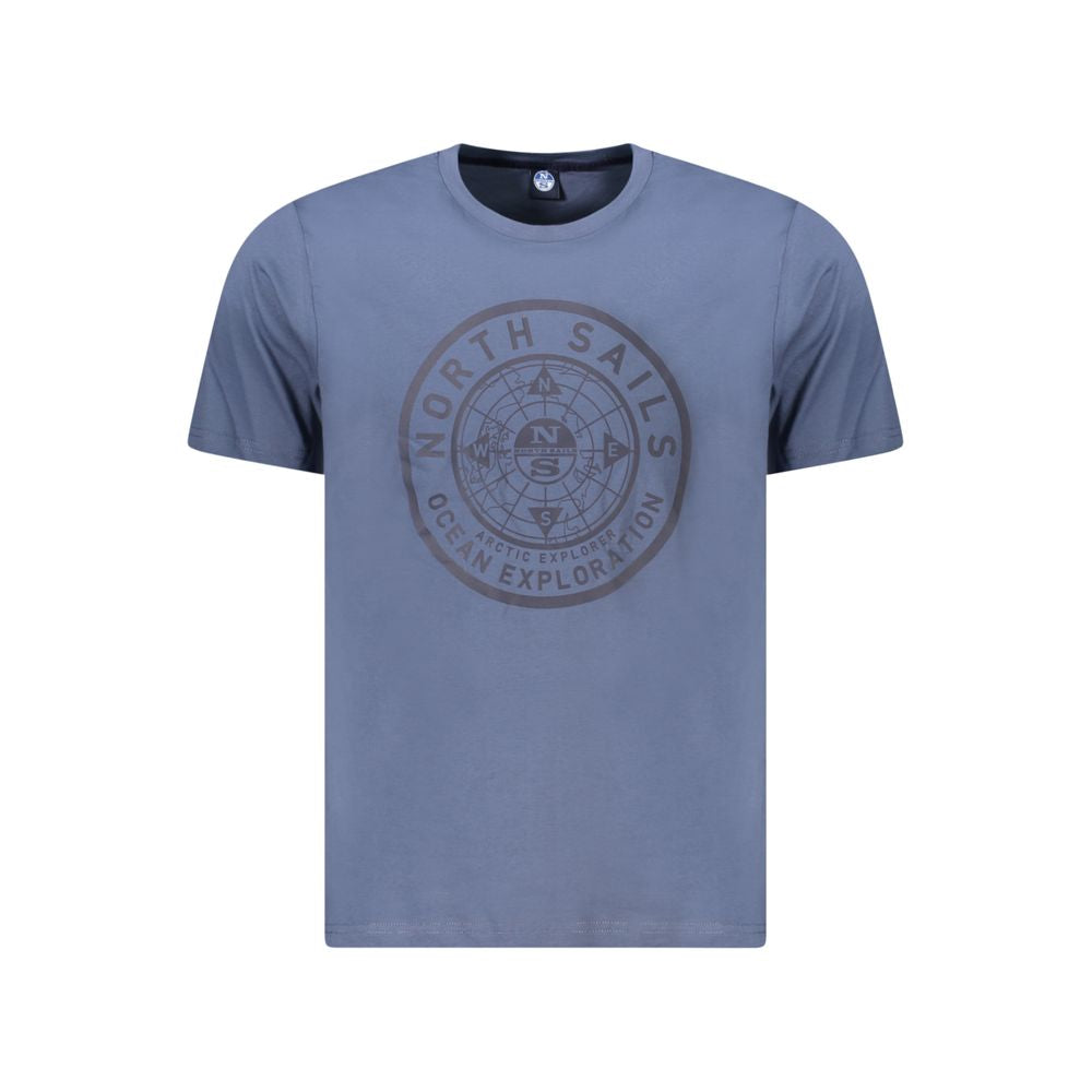 North Sails Blue Cotton Men T-Shirt - ClickThatClicks 