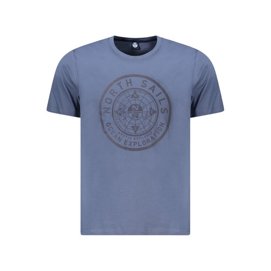 North Sails Blue Cotton Men T-Shirt - ClickThatClicks 