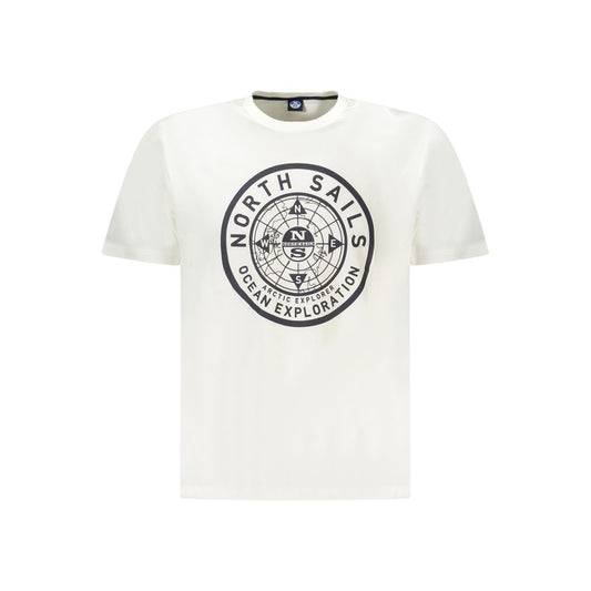 North Sails White Cotton Men T-Shirt - ClickThatClicks 