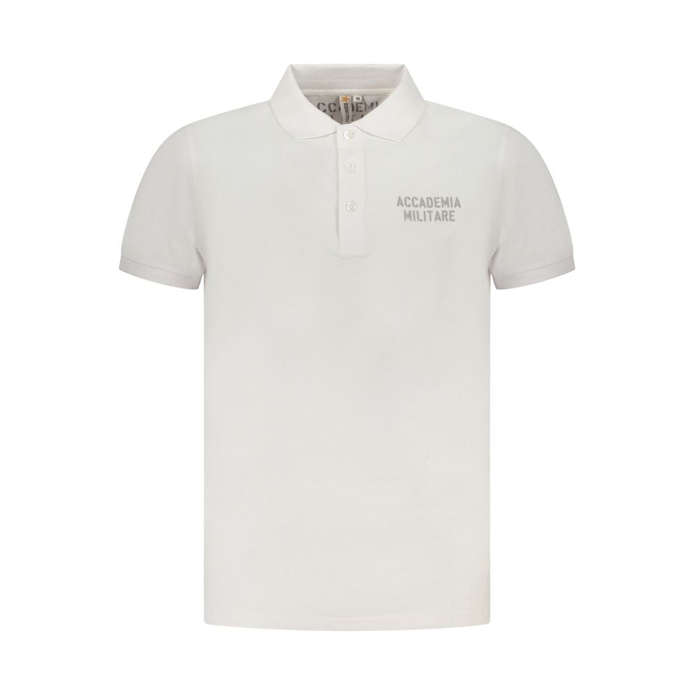 Accademia Militare Bianco Cotton Male Polo Shirt - ClickThatClicks 