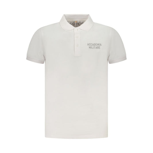 Accademia Militare Bianco Cotton Male Polo Shirt - ClickThatClicks 