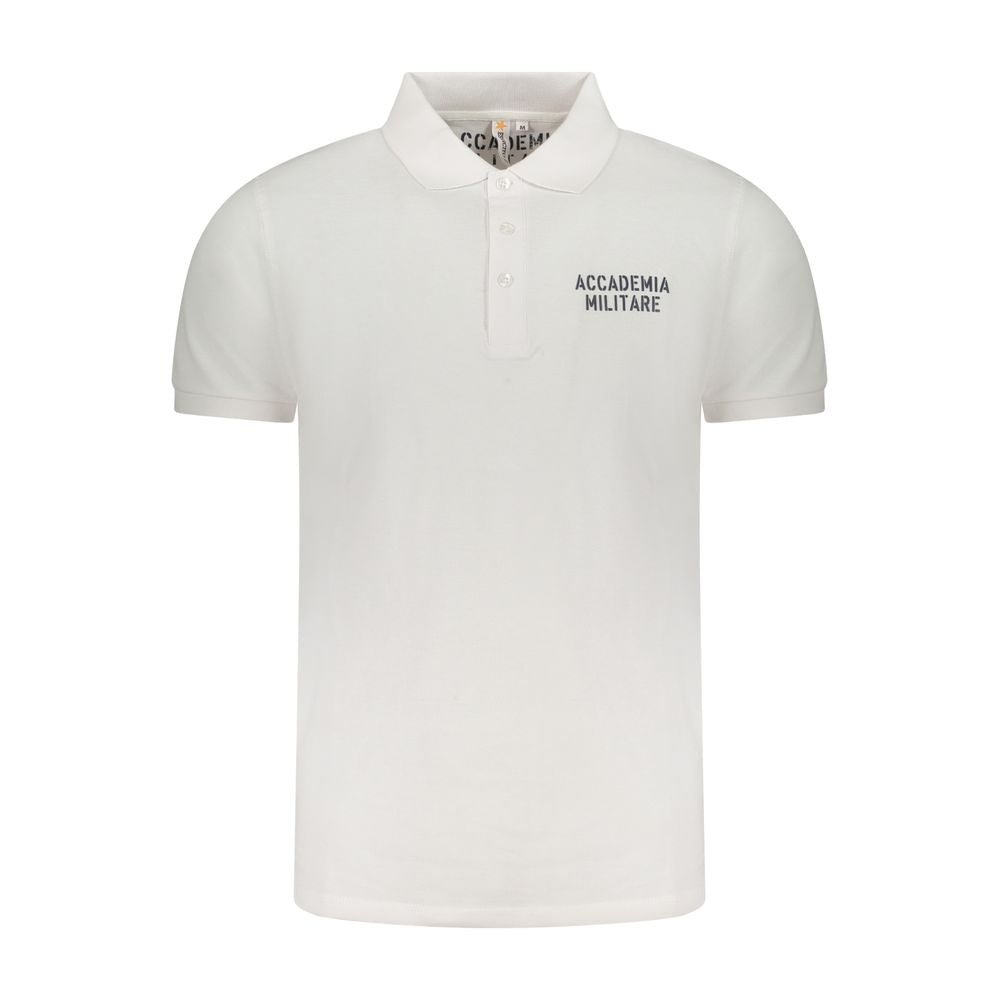 Accademia Militare White Cotton Men's Polo Shirt - ClickThatClicks 