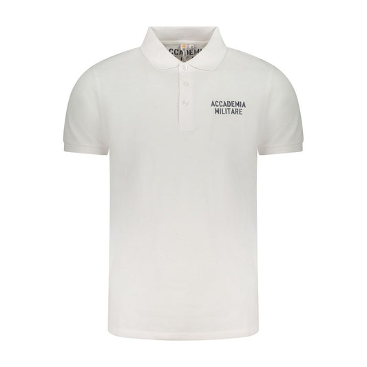 Accademia Militare White Cotton Men's Polo Shirt - ClickThatClicks 
