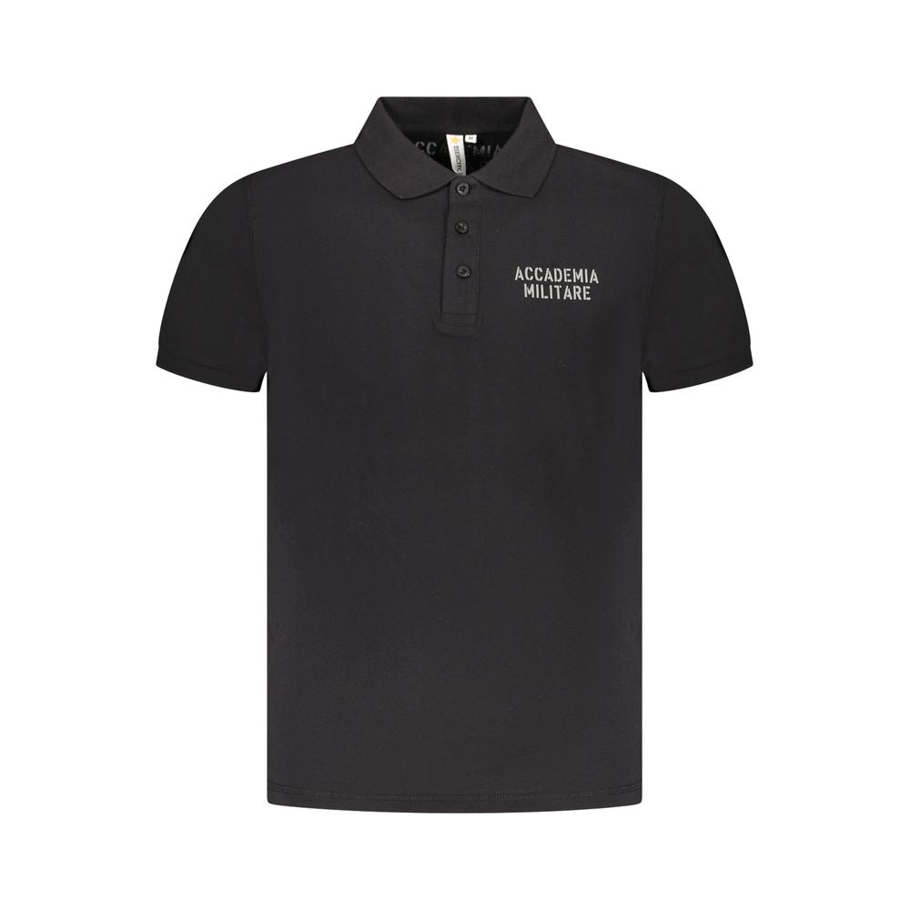 Accademia Militare Black Cotton Men Polo - ClickThatClicks 