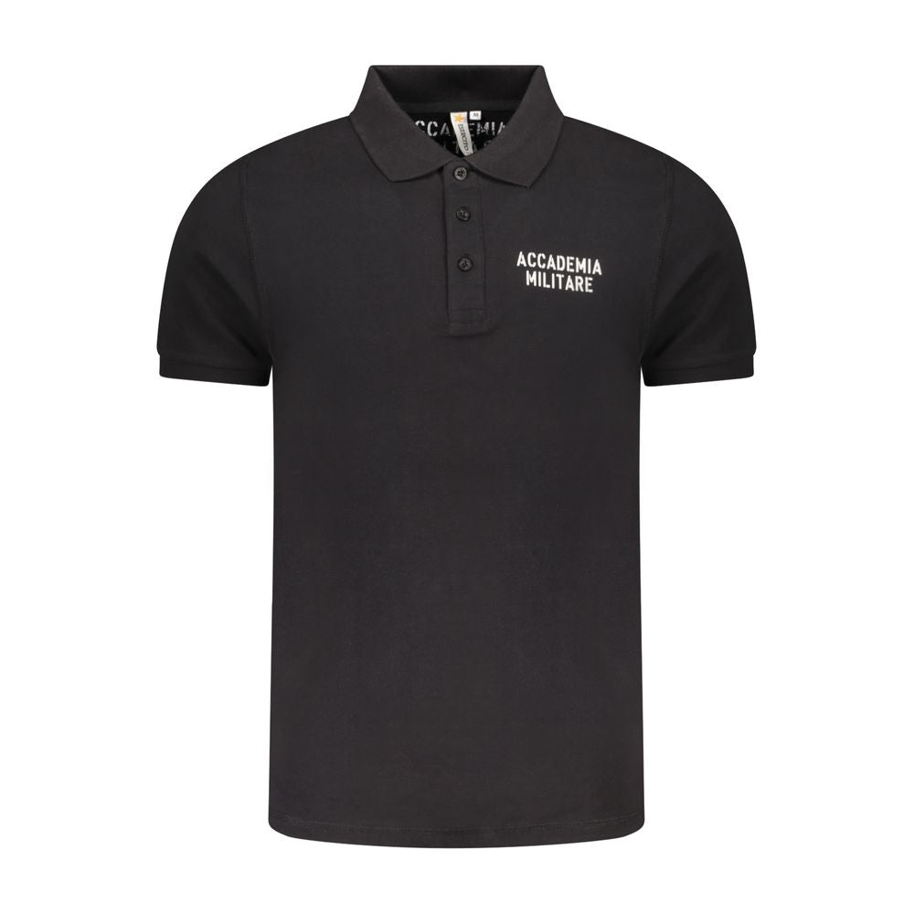 Accademia Militare Black Cotton Men's Polo Shirt - ClickThatClicks 