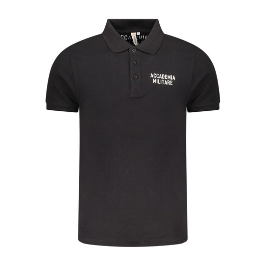 Accademia Militare Black Cotton Men's Polo Shirt - ClickThatClicks 