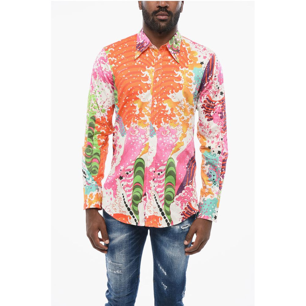 Dsquared² Abstract Patterned Popeline Shirt