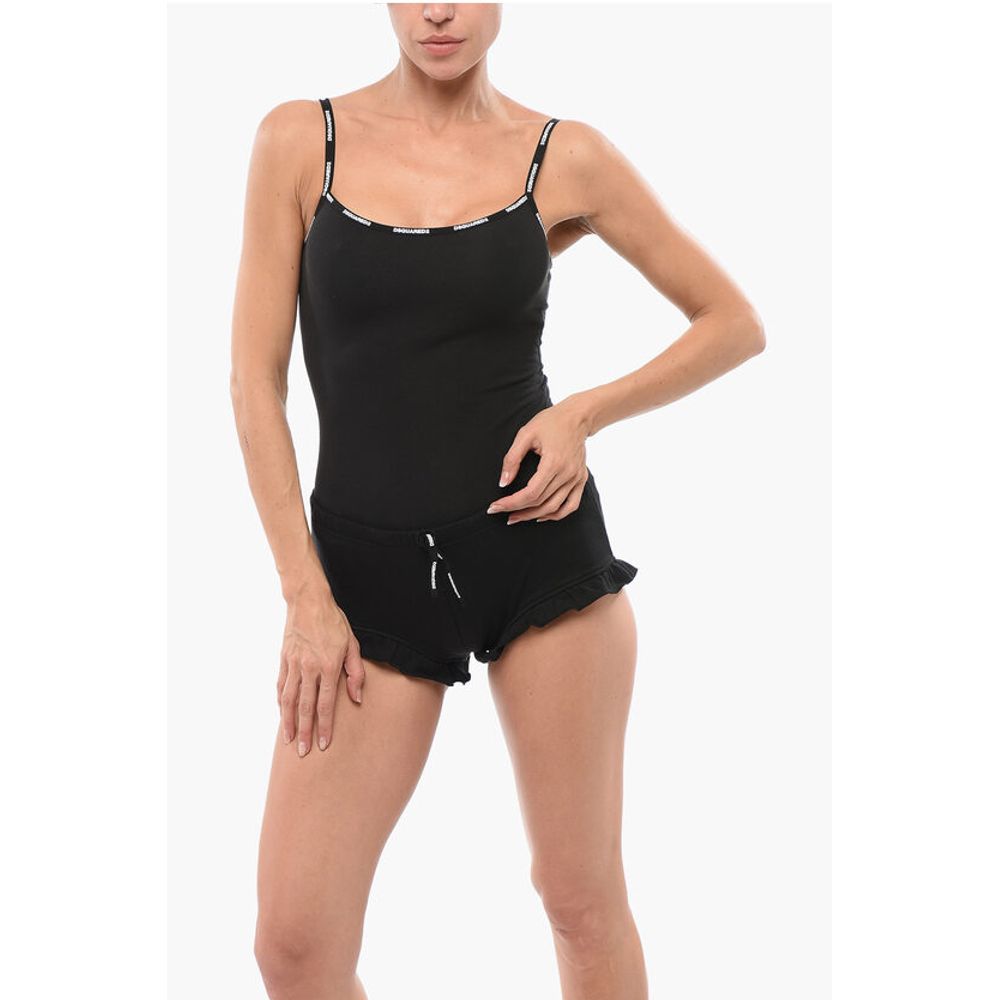 Dsquared² Stretch Cotton Tank Top with Logoed Details