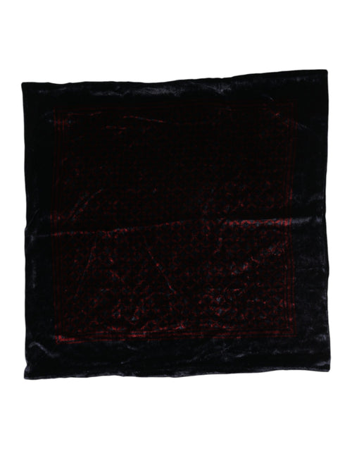 Dolce & Gabbana Black Red Viscose Square Men Foulard Scarf - ClickThatClicks 