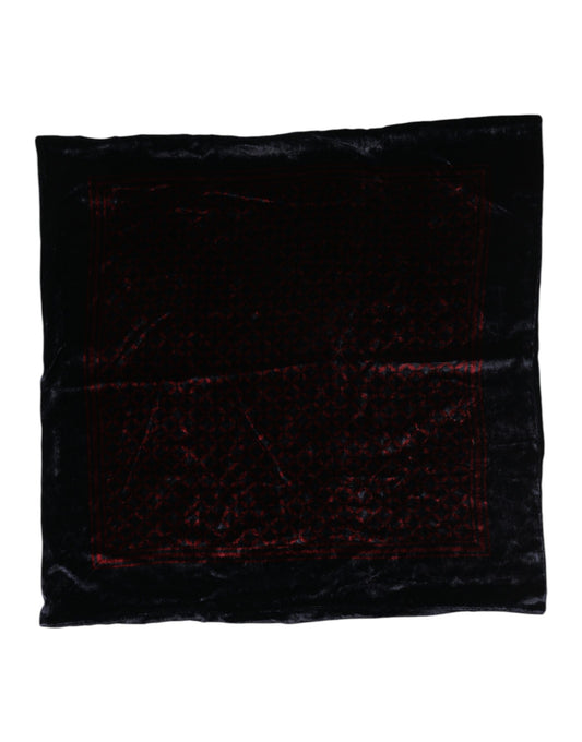 Dolce & Gabbana Black Red Viscose Square Men Foulard Scarf - ClickThatClicks 