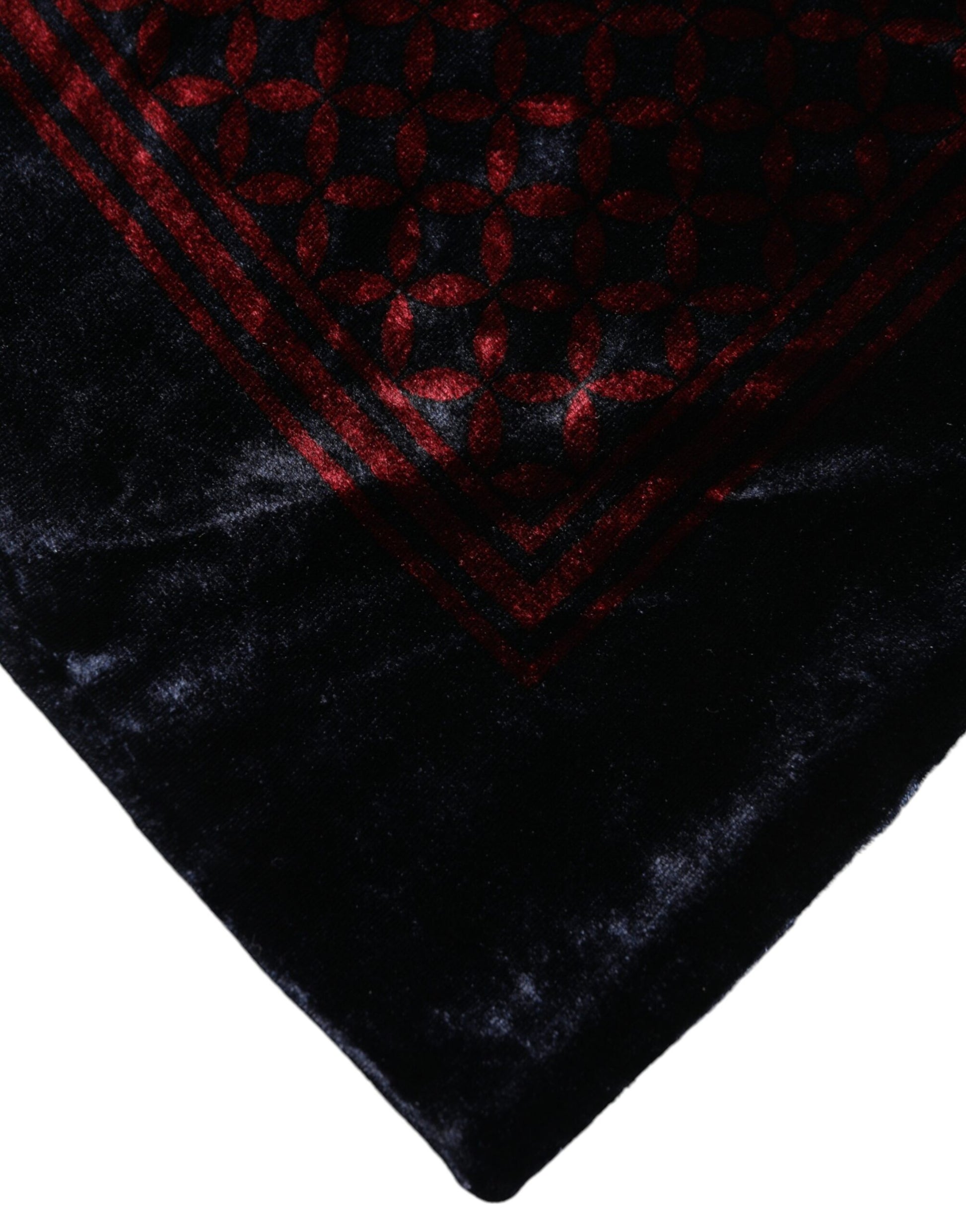 Dolce & Gabbana Black Red Viscose Square Men Foulard Scarf - ClickThatClicks 