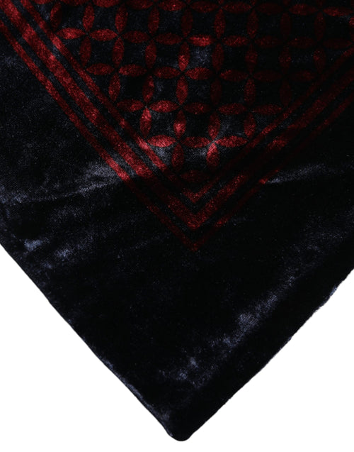 Dolce & Gabbana Black Red Viscose Square Men Foulard Scarf - ClickThatClicks 